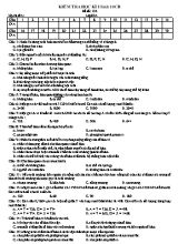 Đề kiểm tra học kì I môn Sinh học Lớp 10 (Ban cơ bản) - Mã đề 132